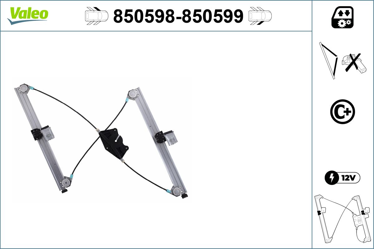 VALEO 850598 Ablakemelő szerkezet